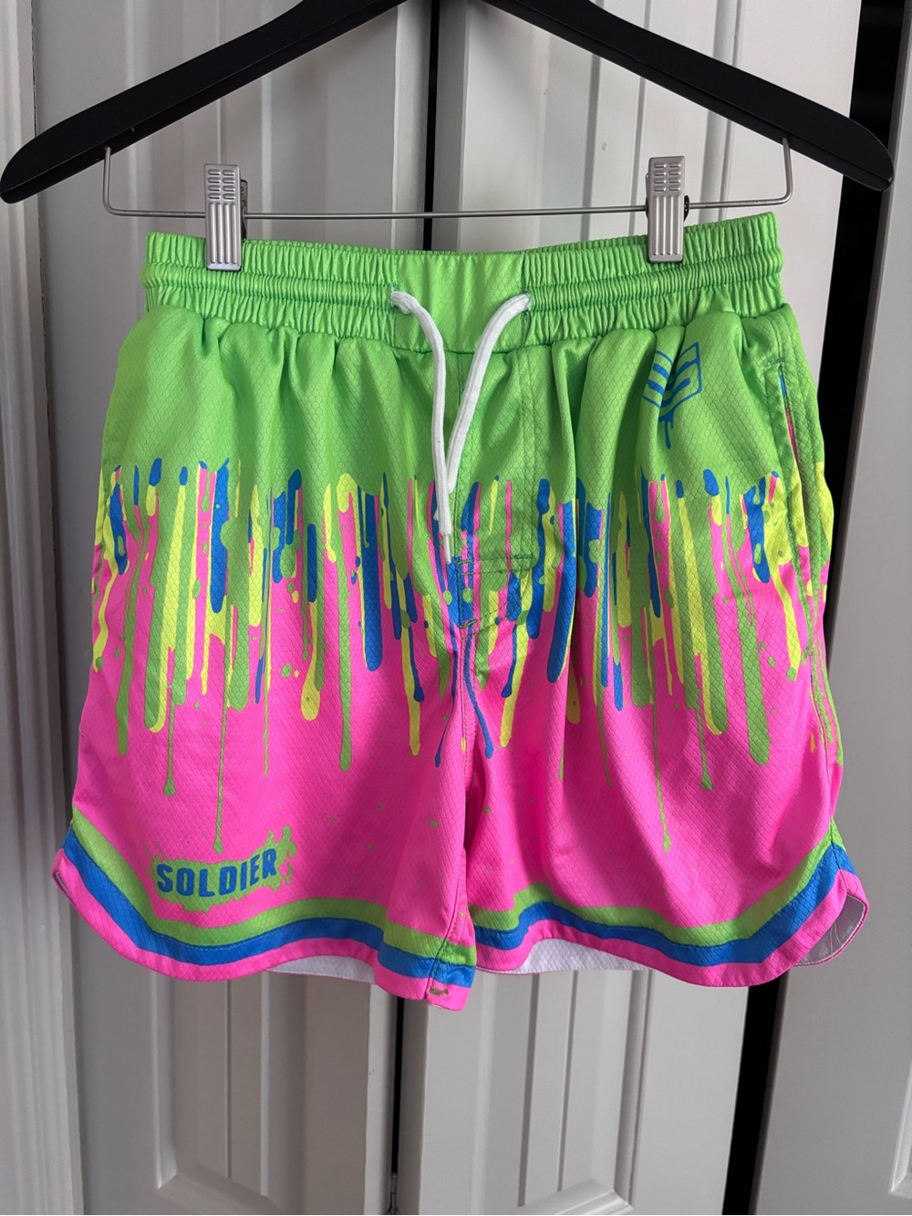 Soldier Sports Tank Multi-Color Drip Mesh Shorts S